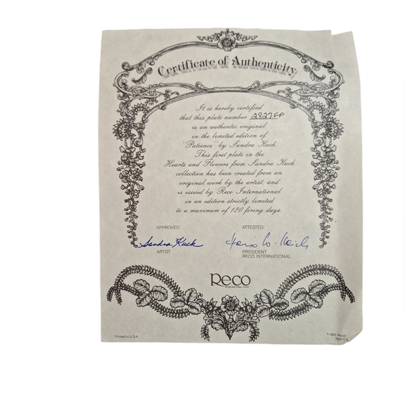 VINTAGE Reco "Patience" Collectors Plate #3827 FP - Picture 4 of 6